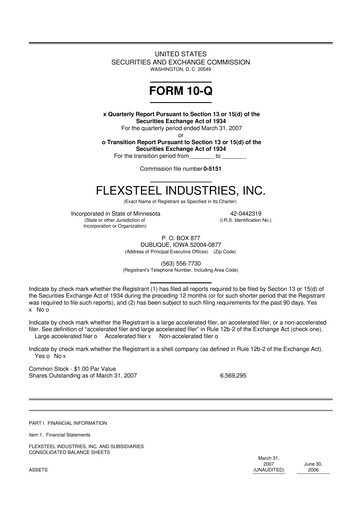 Vorschaubild Flexsteel Industries 10-Q Quartalsbericht  