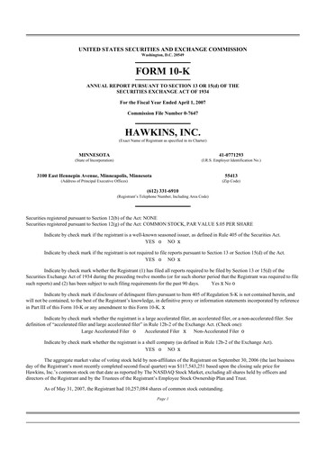 Thumbnail Hawkins 10-K Annual Report 