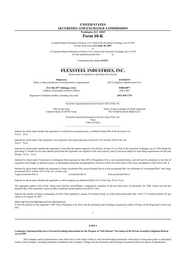 Thumbnail Flexsteel Industries 10-K Annual Report 