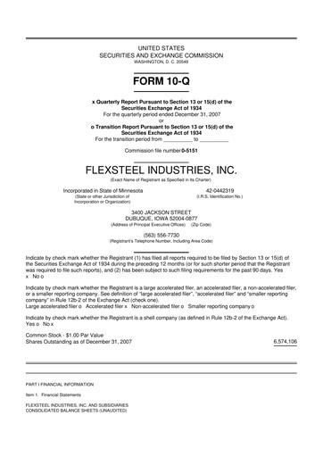 Vorschaubild Flexsteel Industries 10-Q Quartalsbericht  