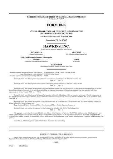 Thumbnail Hawkins 10-K Annual Report 