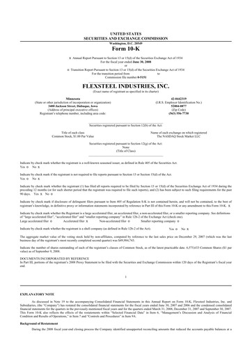 Thumbnail Flexsteel Industries 10-K Annual Report 