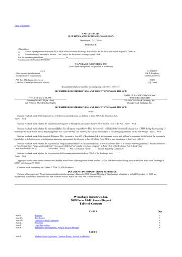 Thumbnail Winnebago Industries 10-K Annual Report 