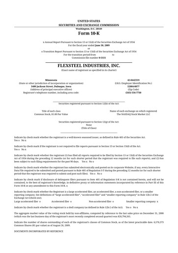 Thumbnail Flexsteel Industries 10-K Annual Report 