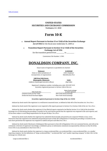 Thumbnail Donaldson Company 10-K Annual Report 