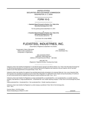 Vorschaubild Flexsteel Industries 10-Q Quartalsbericht  