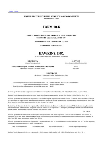 Thumbnail Hawkins 10-K Annual Report 