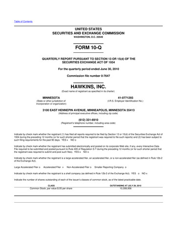 Thumbnail Hawkins 10-Q Quarterly Report FY 