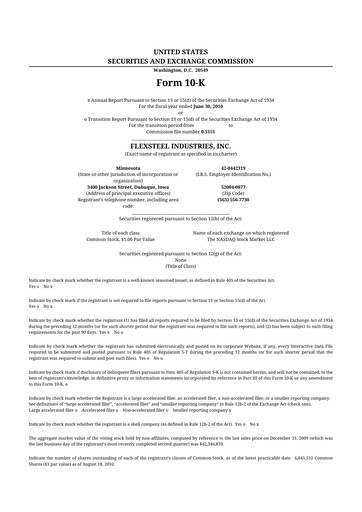 Thumbnail Flexsteel Industries 10-K Annual Report 