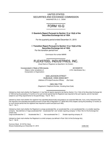Vorschaubild Flexsteel Industries 10-Q Quartalsbericht  