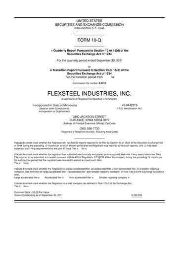Vorschaubild Flexsteel Industries 10-Q Quartalsbericht 2012 