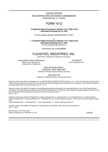 Vorschaubild Flexsteel Industries 10-Q Quartalsbericht 2012 