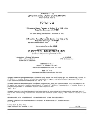 Vorschaubild Flexsteel Industries 10-Q Quartalsbericht 2013 