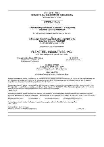 Vorschaubild Flexsteel Industries 10-Q Quartalsbericht 2014 