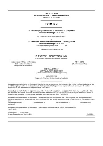 Vorschaubild Flexsteel Industries 10-Q Quartalsbericht 2016 