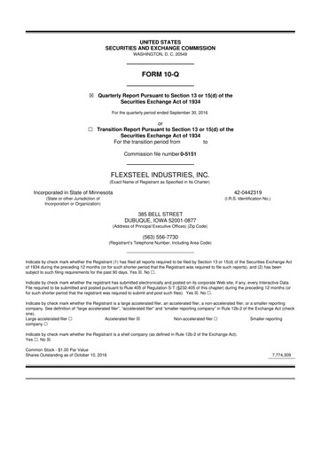 Vorschaubild Flexsteel Industries 10-Q Quartalsbericht 2017 