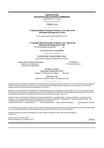 Vorschaubild Flexsteel Industries 10-Q Quartalsbericht 2018 