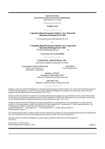 Vorschaubild Flexsteel Industries 10-Q Quartalsbericht 2019 