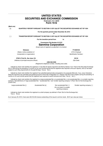 Vorschaubild Sanmina 10-Q Quartalsbericht 2013 