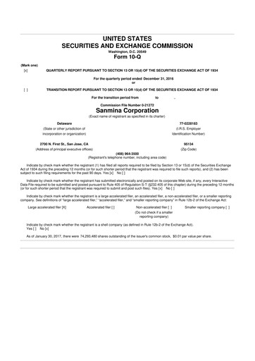 Vorschaubild Sanmina 10-Q Quartalsbericht 2017 