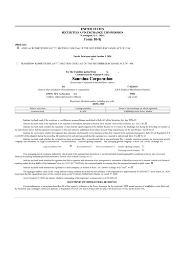 Thumbnail Sanmina 10-K Annual Report 2020