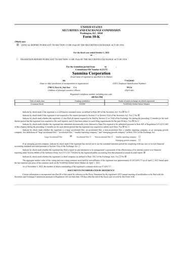 Thumbnail Sanmina 10-K Annual Report 2022