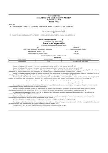 Thumbnail Sanmina 10-K Annual Report 2023