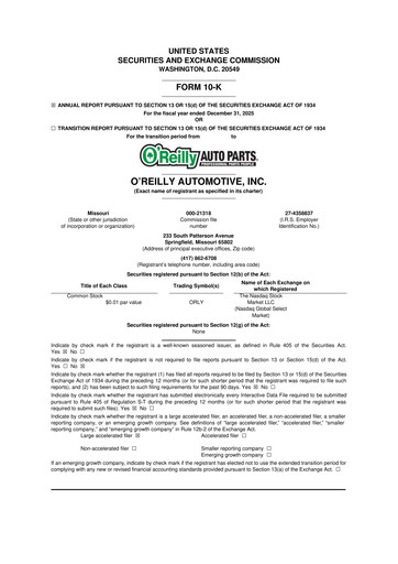 Thumbnail O'Reilly Automotive 10-K Annual Report 2025