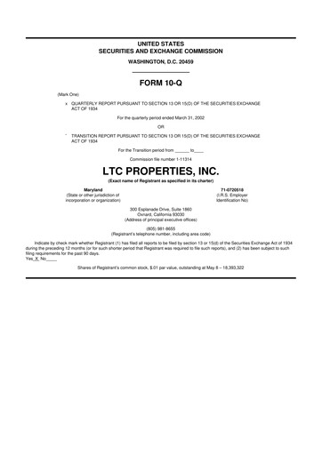 Thumbnail LTC Properties 10-Q Quarterly Report FY 
