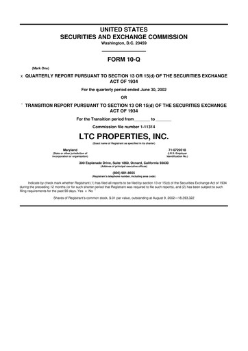 Thumbnail LTC Properties 10-Q Quarterly Report FY 