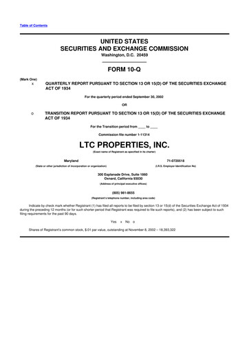 Thumbnail LTC Properties 10-Q Quarterly Report FY 