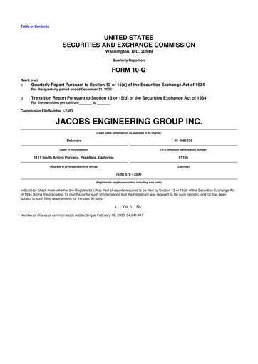 Miniature Jacobs Engineering 10-Q Rapport trimestriel  