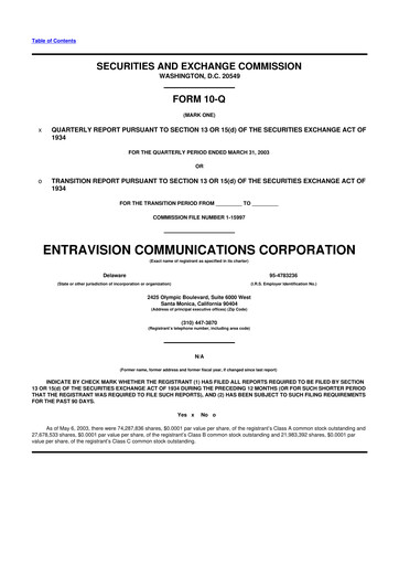 Thumbnail Entravision Communications
 10-Q Quarterly Report FY 