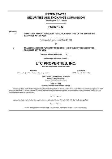 Thumbnail LTC Properties 10-Q Quarterly Report FY 
