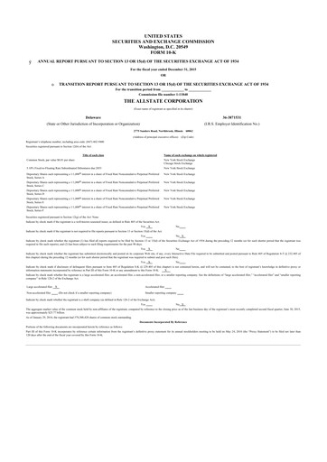 Vorschaubild Allstate 10-K Jahresbericht 2015