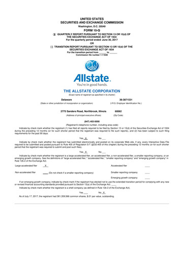 Vorschaubild Allstate 10-Q Quartalsbericht 2017 