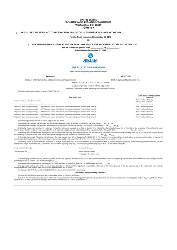 Vorschaubild Allstate 10-K Jahresbericht 2018