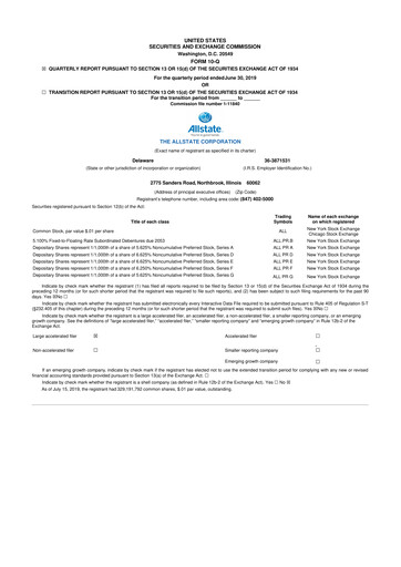 Vorschaubild Allstate 10-Q Quartalsbericht 2019 