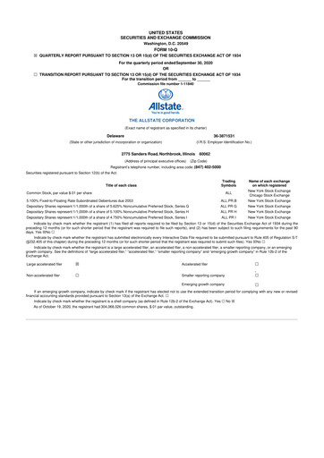 Vorschaubild Allstate 10-Q Quartalsbericht 2020 