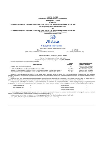 Vorschaubild Allstate 10-Q Quartalsbericht 2023 