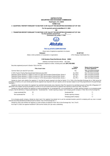 Vorschaubild Allstate 10-Q Quartalsbericht 2025 