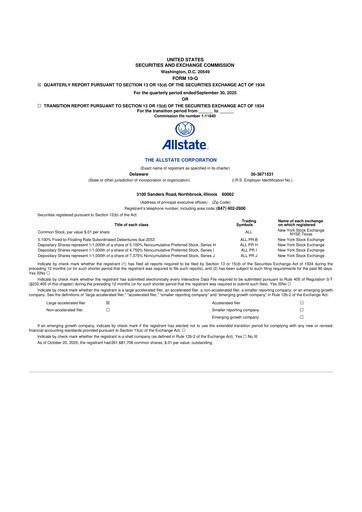 Vorschaubild Allstate 10-Q Quartalsbericht 2025 