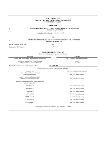 Thumbnail Vornado Realty Trust
 10-K Annual Report 