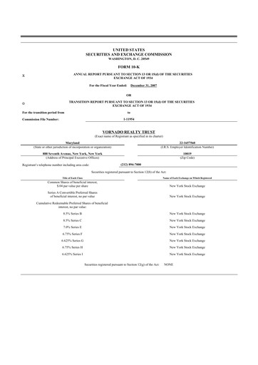 Thumbnail Vornado Realty Trust
 10-K Annual Report 