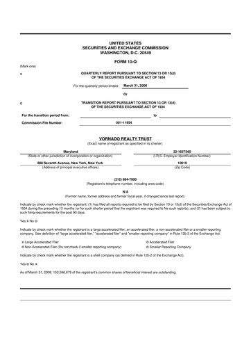 Thumbnail Vornado Realty Trust
 10-Q Quarterly Report FY 