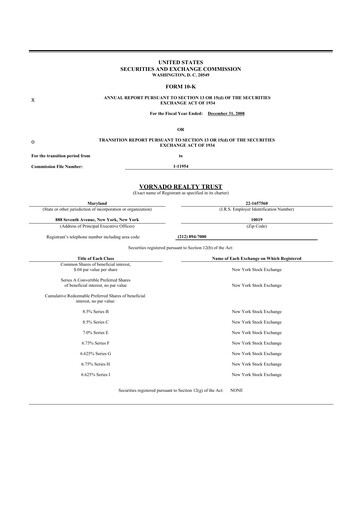 Thumbnail Vornado Realty Trust
 10-K Annual Report 