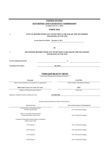 Thumbnail Vornado Realty Trust
 10-K Annual Report 2012