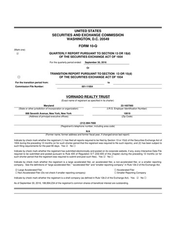 Thumbnail Vornado Realty Trust
 10-Q Quarterly Report FY2016 