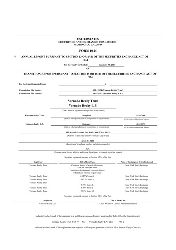 Thumbnail Vornado Realty Trust
 10-K Annual Report 