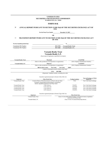 Thumbnail Vornado Realty Trust
 10-K Annual Report 